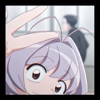 ✌️ Komi Shouko Komi Can't Communicate アニメ, 漫画, 古見さんは、コミュ症です。, 古見硝子, かわいい, ピースサイン telegram sticker