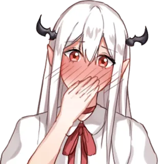 😳 anime, tersipu, iblis, gadis, kawaii, stiker, imut telegram sticker