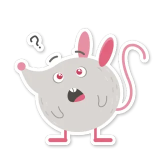 🤨 мышь, животное, вопрос, мультфильм, стикер, смущенный, серый, милый telegram sticker
