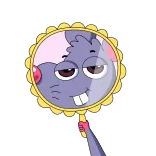 🤪 cartone animato, specchio, coniglio, riflesso, animale, personaggio telegram sticker