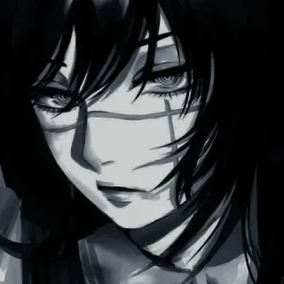 ❄️ anime, manga, emo, goth, dark, girl, portrait telegram sticker