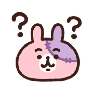 ❓ sticker, verwirrt, Frage, Hase, Tier, süß, kawaii telegram sticker