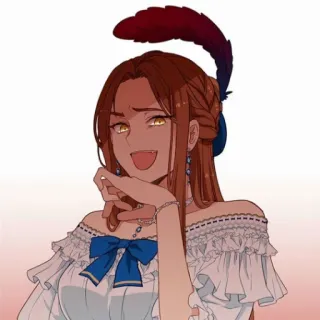 👗 mujer, ilustración, personaje, retrato, arte digital telegram sticker