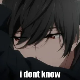 🤔 i dont know Anime, Junge, Traurig, Müde, Ausdruck, Frage whatsapp sticker