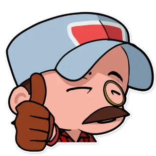 👍 pulgar arriba, dibujos animados, personaje, aprobación, positivo, ilustración, pegatina telegram sticker