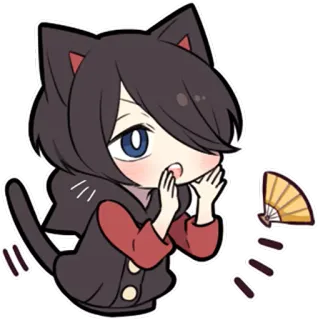 ✊ Anime, Katzenmädchen, Fan, Niedlich, Chibi, Kawaii whatsapp sticker