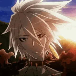 ☀️ anime, character, white hair, fantasy telegram sticker
