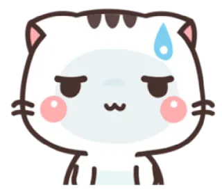 😓 mèo, lo lắng, mồ hôi, dễ thương, nhãn dán, hoạt hình whatsapp sticker
