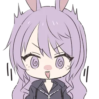 😵‍💫 Аниме, Чиби, Зайчик, Милый, Мультфильм whatsapp sticker