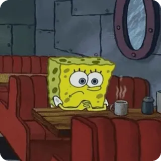 🌟 Spongebob Spongebob, Cartoon, Warten, Traurig telegram sticker