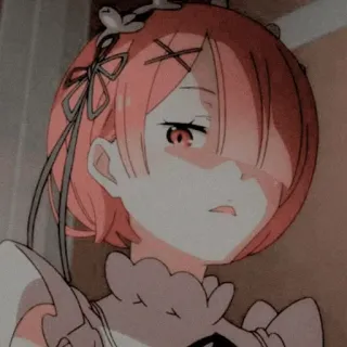 🖤 Ram Re:Zero Anime, Ram, Re:Zero, Waifu, Słodkie, Różowe włosy telegram sticker