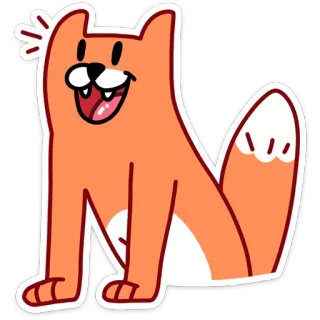 😃 cat, cartoon, animal, pet, cute, orange, happy telegram sticker
