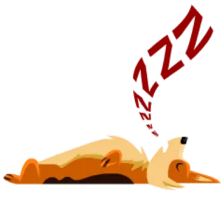 😴 ZZZ animal, sueño, zorro, lindo, durmiendo, dibujos animados telegram sticker