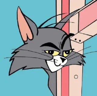 😏 Tom Cat Tom and Jerry мультфильм, кот, мем, усмешка, заговор whatsapp sticker