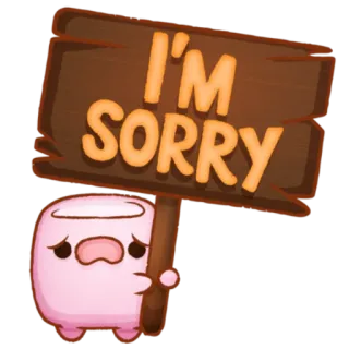 🥺 I'M SORRY ขอโทษ, ขออภัย, น่ารัก, ตัวละคร, ป้าย, การ์ตูน telegram sticker