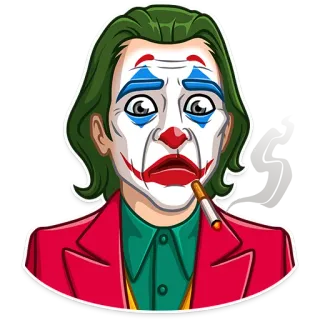 😨 Joker 조커, 광대, 담배, 악당, DC 코믹스 telegram sticker
