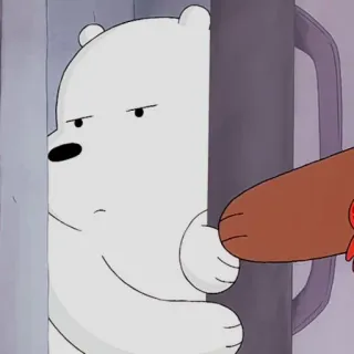 🐻‍❄️ Ice Bear We Bare Bears Cartoon, Bär, Eisbär, Misstrauisch, Gucken, Animation telegram sticker