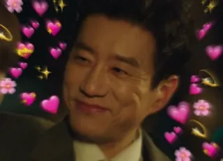 👽 uomo, cuori, brillantini, fiori, carino, amore, asiatico telegram sticker