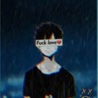 💔 Fuck love animé, amour, coeur brisé, triste, jurons telegram sticker