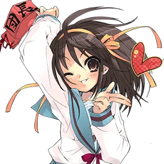 😘 Haruhi Suzumiya The Melancholy of Haruhi Suzumiya 団長 อนิเมะ, ฮารุฮิ ซูซึมิยะ, มังงะ, หัวหน้า, ตัวละคร telegram sticker