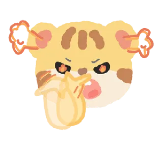 🦁 chat, animal, en colère, dessin animé, illustration, drôle telegram sticker