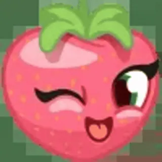 ❤️ strawberry, fruit, cute, cartoon, winking, emoticon, pattern, berry telegram sticker