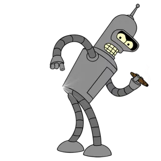 ✨ Bender Futurama robot, sigaro, cartone animato, bender, divertente telegram sticker