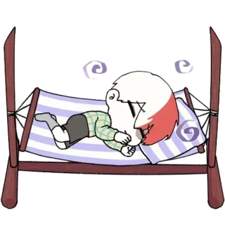 😴 sen, hamak, kreskówka, relaks, odpoczynek, marzenia telegram sticker