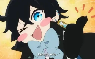 ❤️ Excuse me, Anime, Chibi, Fofo, Desenho animado, Personagem, Com licença telegram sticker