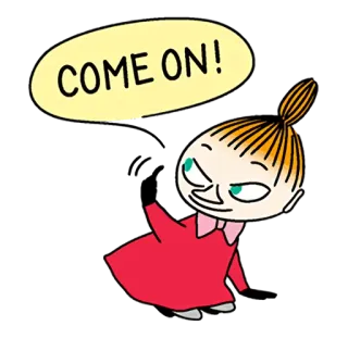 👋 Little My Moomins COME ON! Cartoon, Moomins, Little My, Komm schon!, Frustriert, Verärgert telegram sticker