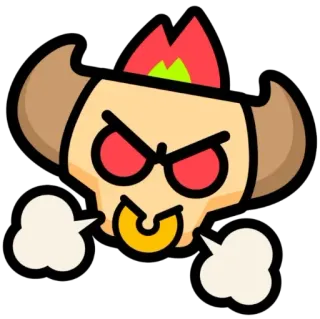 😤 Kreskówka, Zły, Czaszka, Ogień, Diabeł whatsapp sticker
