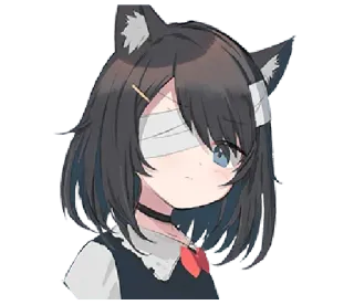 😠 Anime, Katmeisje, Bandage, Schattig, Manga telegram sticker
