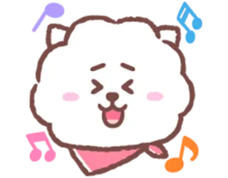 😆 RJ BT21, RJ, kawaii, cute, sticker, cartoon, animal telegram sticker