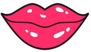 👄 lips, mouth, pink, cartoon telegram sticker