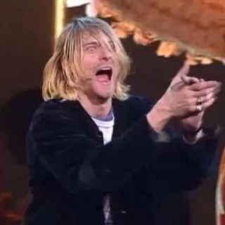 😂 Kurt Cobain 音乐, 摇滚, 表演, 演唱会, 90年代, 音乐家 telegram sticker