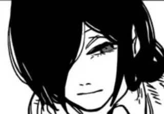 🙁 anime, manga, character, portrait, black and white telegram sticker