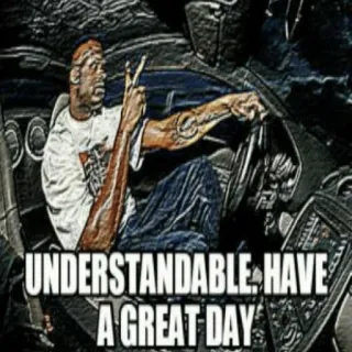 👋 UNDERSTANDABLE. HAVE A GREAT DAY meme, divertente, guida, pace, bella giornata telegram sticker