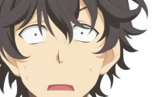 😳 anime, scioccato, preoccupato, espressione, cartone animato telegram sticker