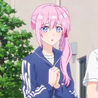 🍧 Anime Mädchen, rosa Haare, süß, Anime Charakter, weiblich, Cartoon telegram sticker