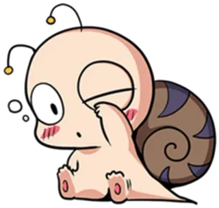 😢 siput, imut, kartun, karakter, hewan whatsapp sticker