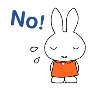 👍 Miffy No! Cartoon, Lapin, Miffy, Non, Lapin telegram sticker