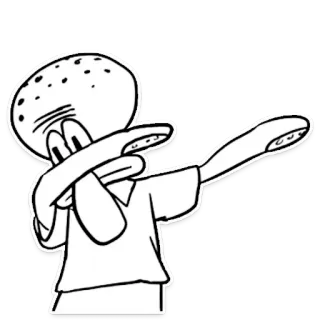 🙌 Squidward Spongebob Squarepants สควิดเวิร์ด, Dab, การ์ตูน, สพันจ์บ็อบ, นิคเคิลโอเดียน, มีม telegram sticker
