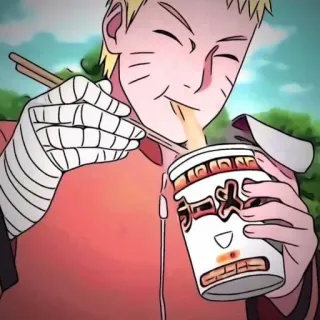 🍜 Naruto 动漫, 卡通, 拉面, 面条, 食物, 吃 telegram sticker