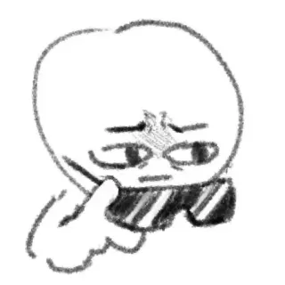 🤨 phác thảo, hoạt hình, nhân vật, bản vẽ, tối giản telegram sticker