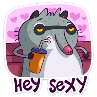 😉 HEY sexy rakun, kartun, imut, lucu, binatang, seksi telegram sticker