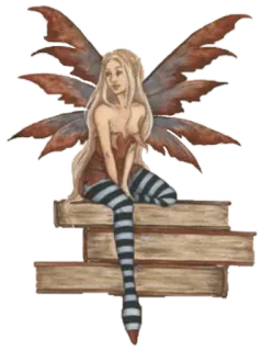 🧚‍♀️ fée, livres, fantaisie, magie, ailes, fille whatsapp sticker