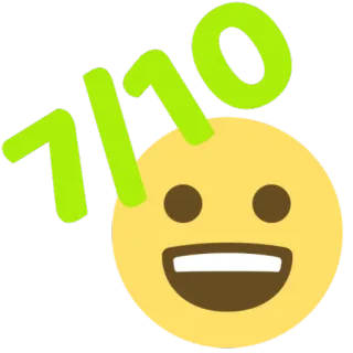 😀 710 710, Emoji, Gelb, Grün, Gesicht, Zahl whatsapp sticker