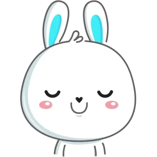😌 Hase, Kaninchen, süß, Tier, Cartoon, Aufkleber telegram sticker
