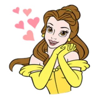 😍 Belle Beauty and the Beast เบลล์, เจ้าหญิงดิสนีย์, โฉมงามกับเจ้าชายอสูร, ความรัก, หัวใจ telegram sticker