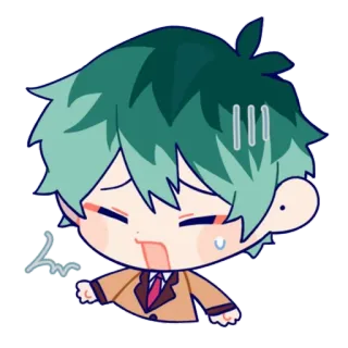 😰 Izuku Midoriya My Hero Academia Anime, Deku, Sedih, Malu, Menangis telegram sticker